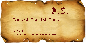 Macskásy Dénes névjegykártya