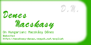 denes macskasy business card